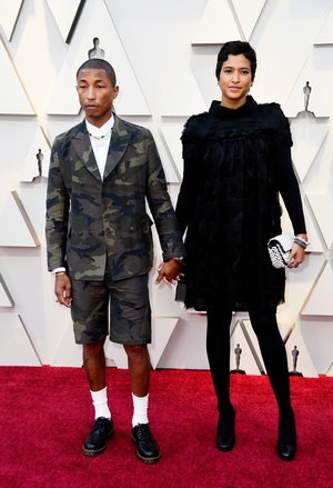 Pharrell Williams stunned in a cropped camo-print tuxedo