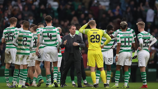 Celtic manager Brendan Rodgers was not amused at Motherwell's goal on Sunday