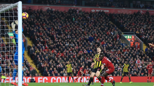 Sadio Mane opens the scoring at Anfield for Liverpool