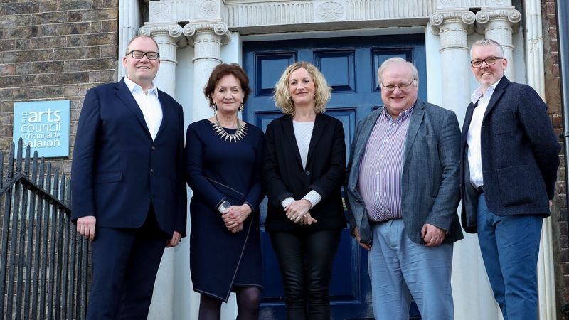 (L-R) Arts Council of England Director Darren Henley, Arts Council of Northern Ireland Director Roisin McDonough, Arts Council of Ireland Director Orlaith McBride, Arts Council of Wales Director Nick Capaldi and Arts Council of Scotland Director Iain Munr