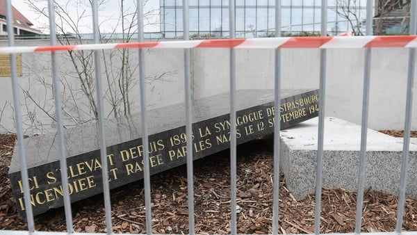 Memorial stone at Strasbourg's Old Synagogue vandalised