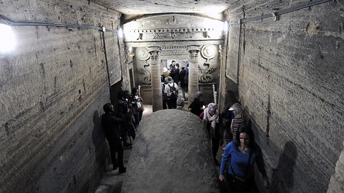 The Kom al-Shoqafa location has been threatened by water since its discovery in 1900