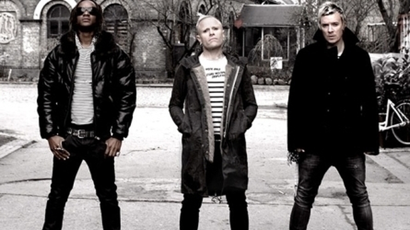 The late Keith Flint (centre) with The Prodigy