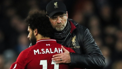 Jurgen Klopp and Mohamed Salah