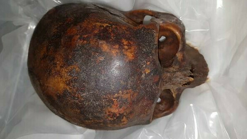 The head was decapitated from 'The Crusader' and the crypt badly damaged last month