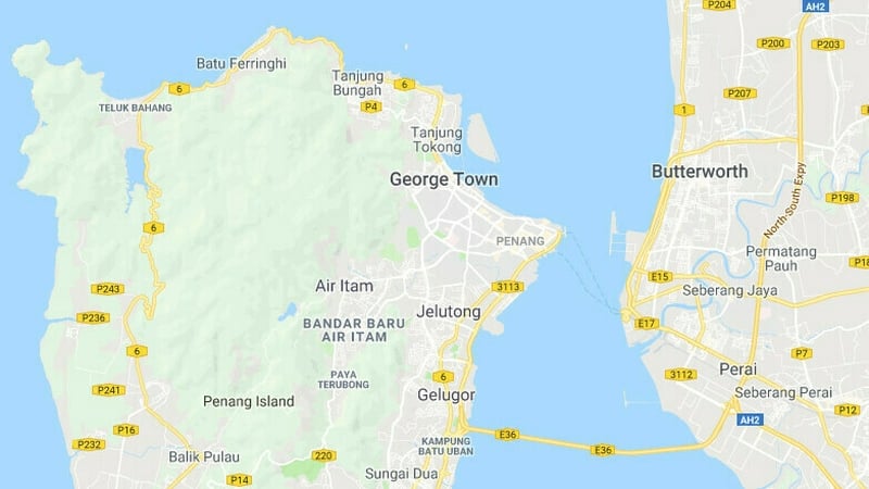 Mr O'Reilly had been working with a marketing company on Penang (pic: Google Maps)