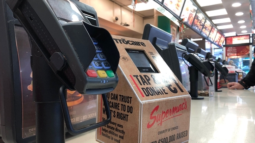 Digital donation boxes are being piloted at Supermac's