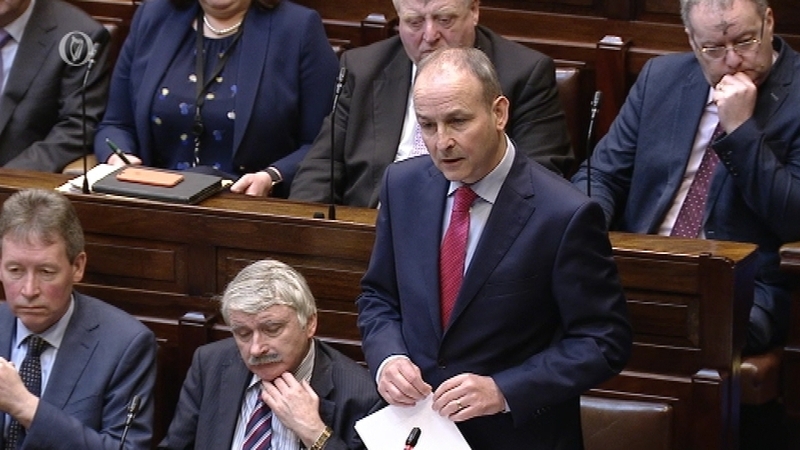 Fianna Fáil leader Micheál Martin speaking in the Dáil