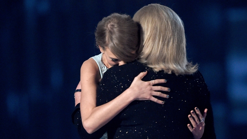 Taylor and Andrea Swift - (pictured at the 50th Academy of Country Music Awards in Arlington, Texas in April 2015) - "I used to be so anxious about daily ups and downs. I give all of my worry, stress, and prayers to real problems now"