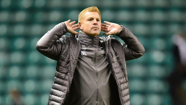 Neil Lennon acknowledges the crowd at Easter Road on Saturday