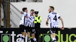 Daniel Kelly after scoring for Dundalk