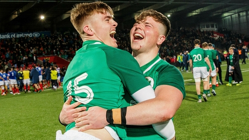 Jake Flannery (L) and Josh Wycherley savour a terrific victory