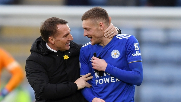 Brendan Rodgers will be hoping that Jamie Vardy can keep his hot streak going against Aston Villa on Sunday
