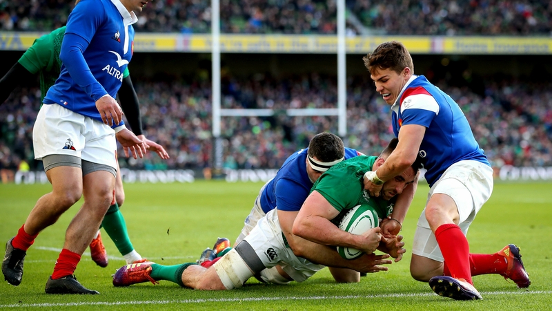 Jack Conan scored Ireland's third try in their 26-14 win over France