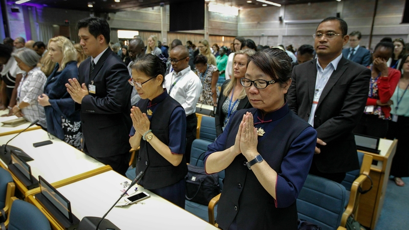 A moment of silence was observed by UN staff at the start of the UN Environment Assembly in Nairobi today