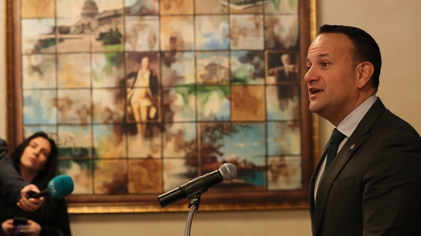 Leo Varadkar spent around 20 minutes with the press answering questions on Brexit and the latest tariff proposals by the UK government