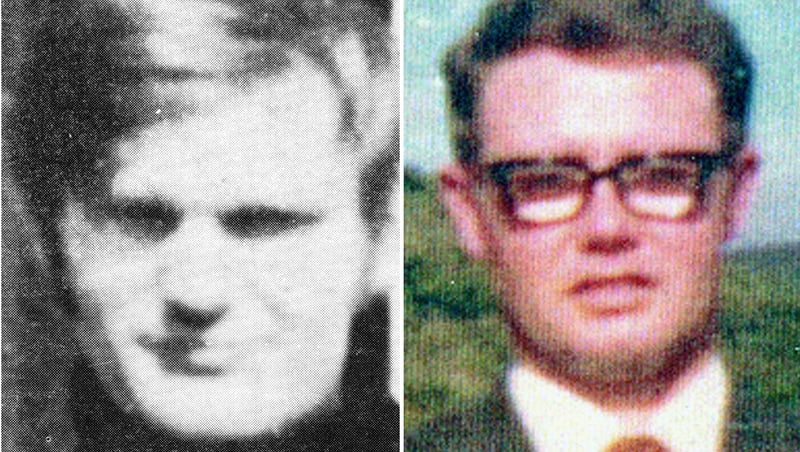Soldier F had been charged with murdering James Wray (left) and William McKinney (right) in Derry in January 1972