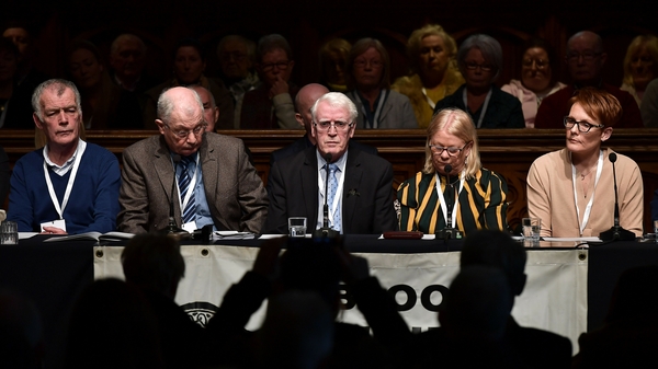Relatives of those killed gathered at Derry's Guildhall to give their reaction to the news