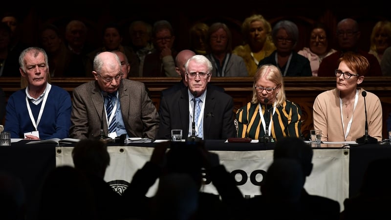 Relatives of those killed gathered at Derry's Guildhall to give their reaction to the news