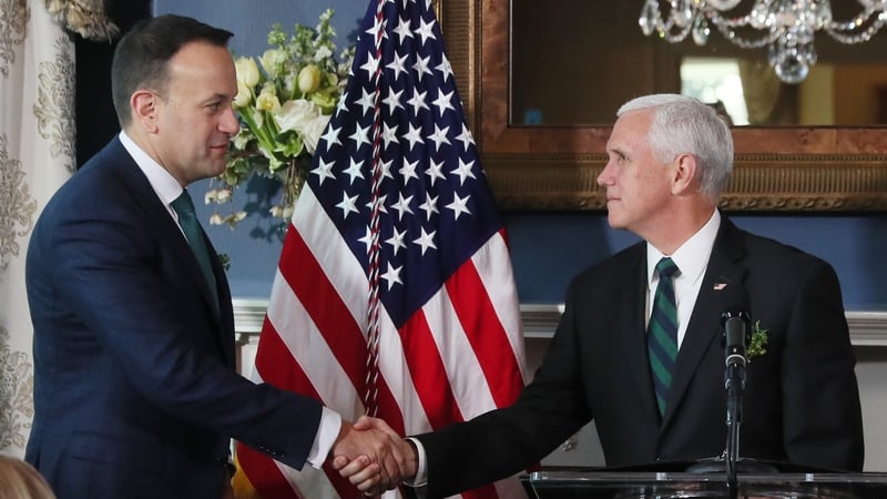 Taoiseach Leo Varadkar and US President Mike Pence (File pic)