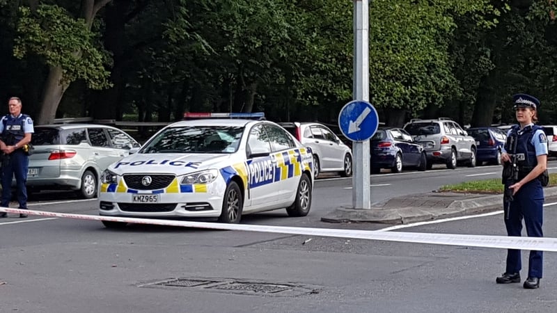 Police seal off the scene around one of the attacks