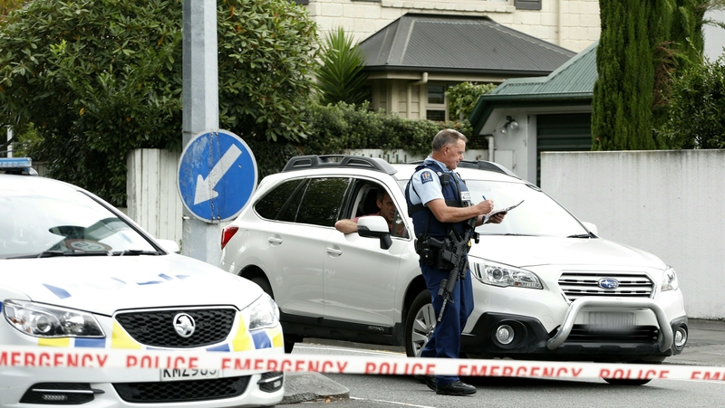 Police outside the Masjid Al Noor mosque in Christchurch