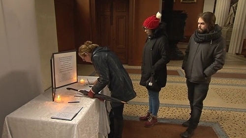 A book of condolence opened in Dublin this morning