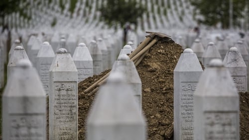 The Potocari cemetery and memorial near Srebrenica where some of the victims are buried