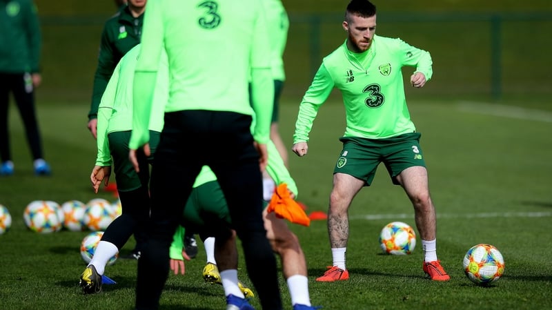 Jack Byrne at today's training session