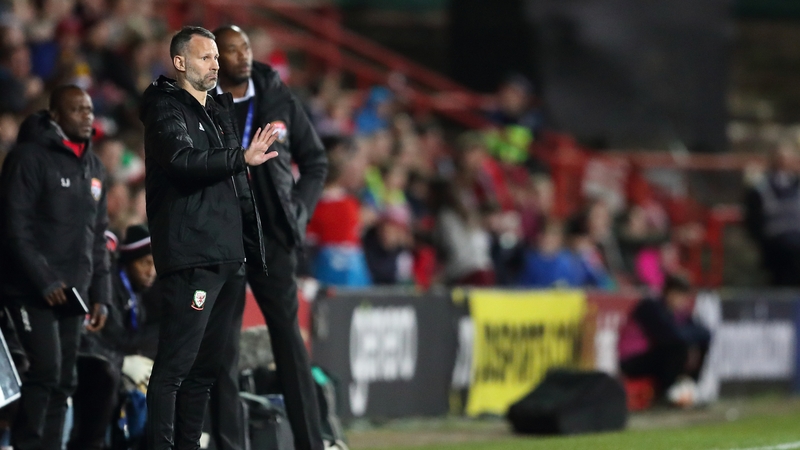 Ryan Giggs watches his side during the late win over Trinidad & Tobago