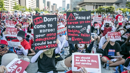 Thousands have protested over the spycam epidemic in South Korea