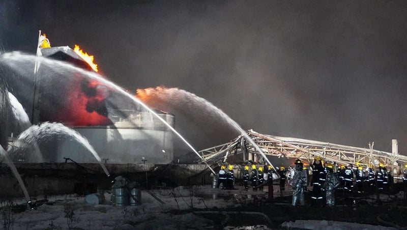 Hundreds of rescuers were dispatched to the scene of the facility run by Tianjiayi Chemical