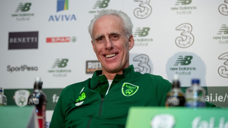 Mick McCarthy may be working on his back-hand at the Aviva on Tuesday night