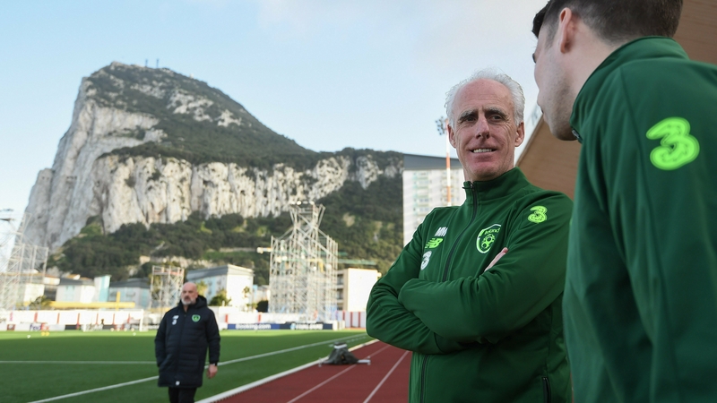 Mick McCarthy has a chat with skipper Seamus Coleman on the eve of the opening match with Gibraltar