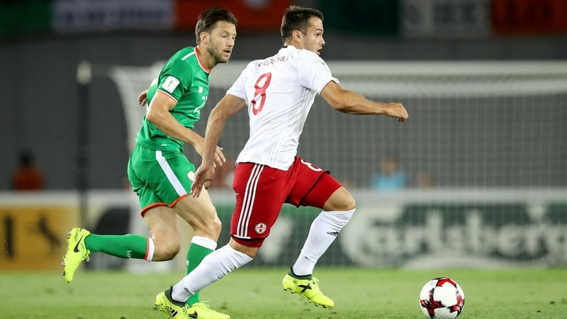 Harry Arter in action against Georgia in 2017