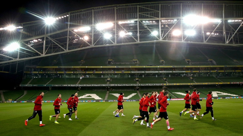Georgia training in the Aviva Staidum on Monday night