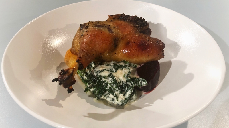 Paul Flynn's seared duck with sweet 'n' sour beetroot and horseradish creamed kale.