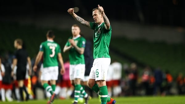Whelan salutes the fans after the game