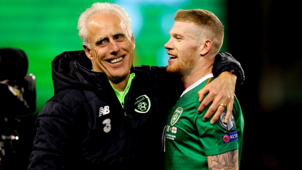 McCarthy is all smiles with James McClean