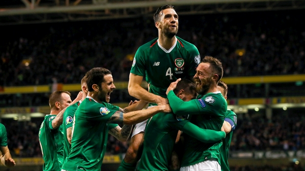 Shane Duffy hits the heights celebrating Hourihane's goal