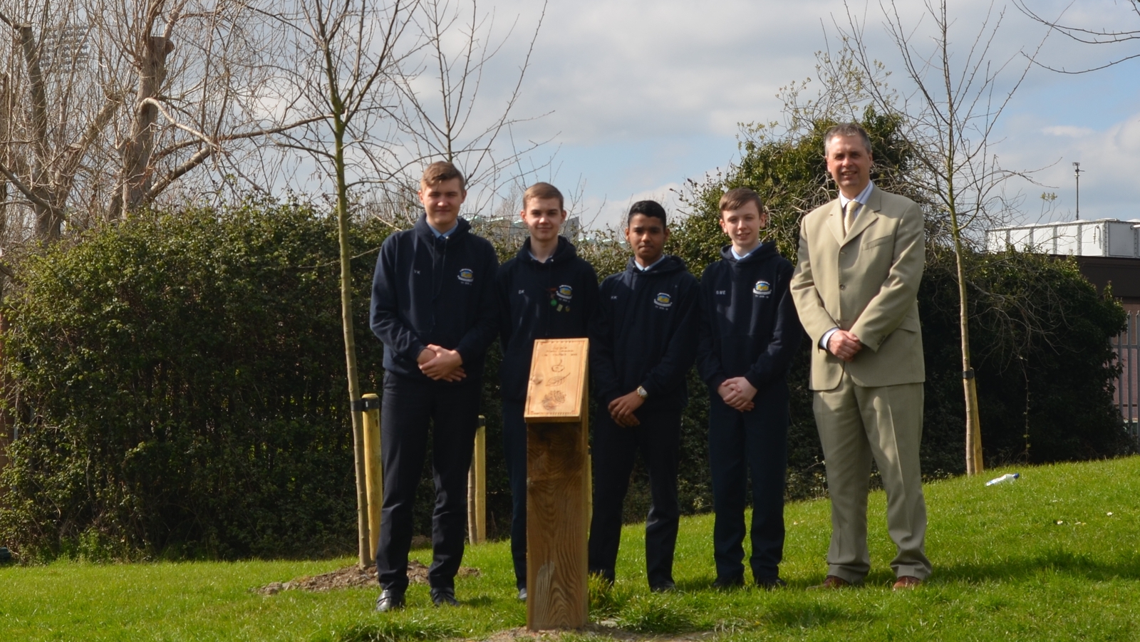 Paul Crone and students from Old Bawn Community School