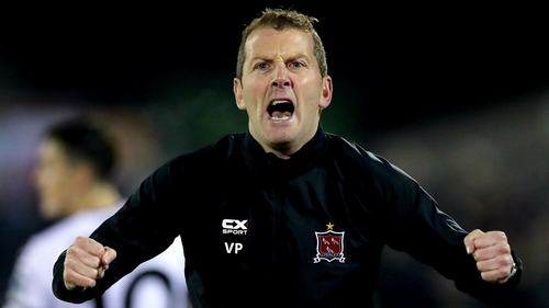 Vinny Perth celebrates following the final whistle