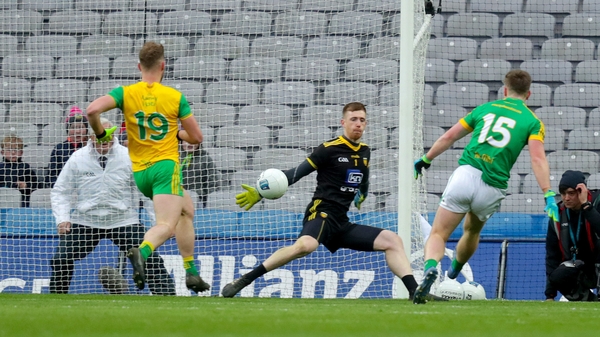 Thomas O'Reilly scores a goal for Meath
