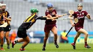 Colette Dormer and Niamh Kilkenny battle for possession at Croke Park