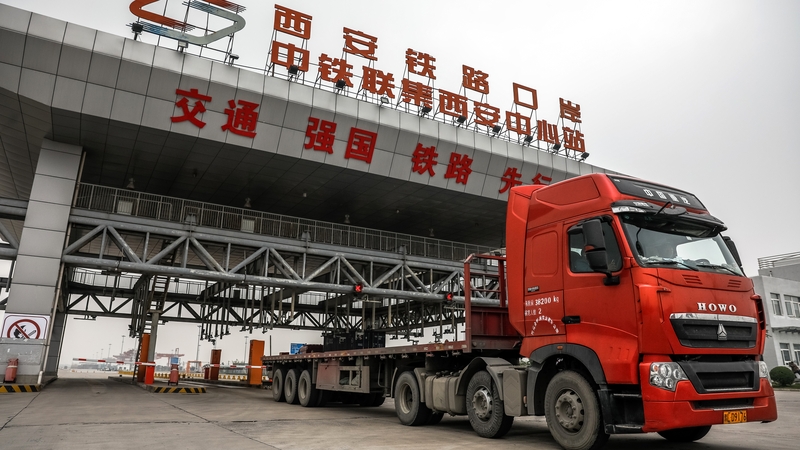 Many international freight trains begin its trade routes from Xi'an Railway Cargo Container Center (pictured) within the framework of China's Belt and Road Initiative
