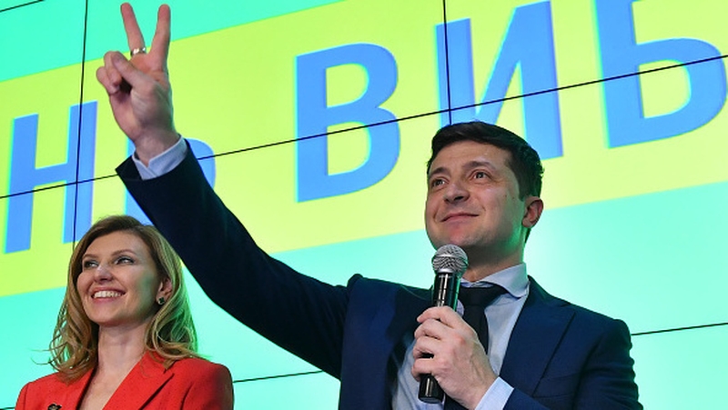 Comedian and actor Volodymyr Zelensky topped the polls after the first round of voting