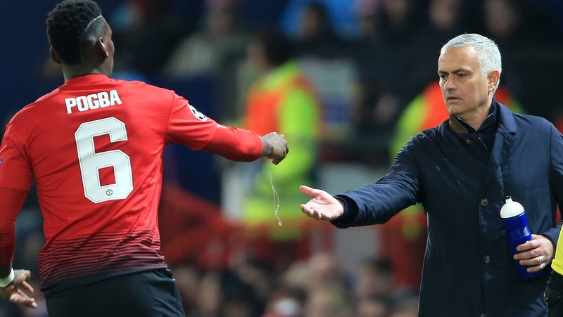 Jose Mourinho (R) has taken a thinly veiled swipe at Paul Pogba