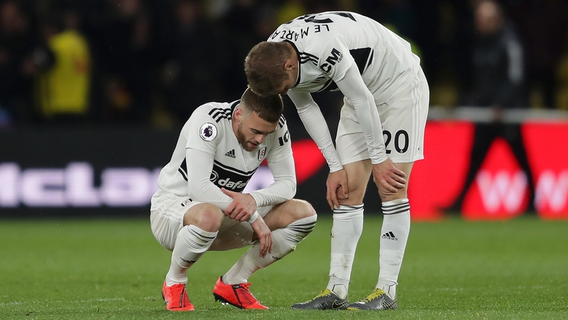 Calum Chambers and Maxime Le Marchand react at the full-time whistle