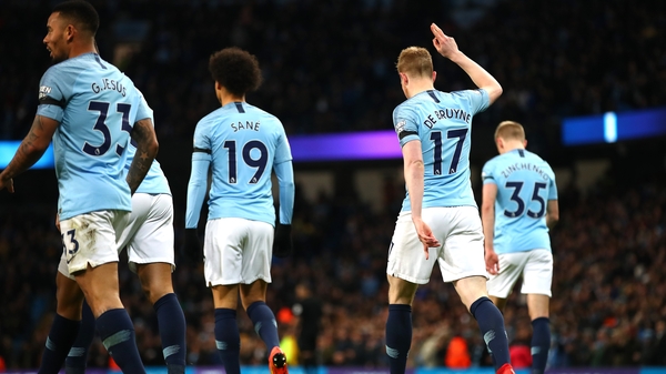 Kevin De Bruyne celebrates his goal against Cardiff City