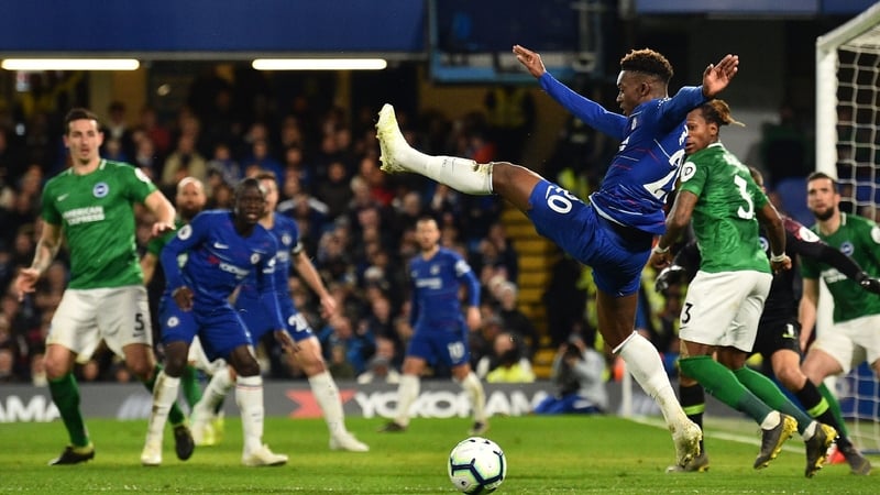 Callum Hudson-Odoi (3rd from right) had a full league debut to remember